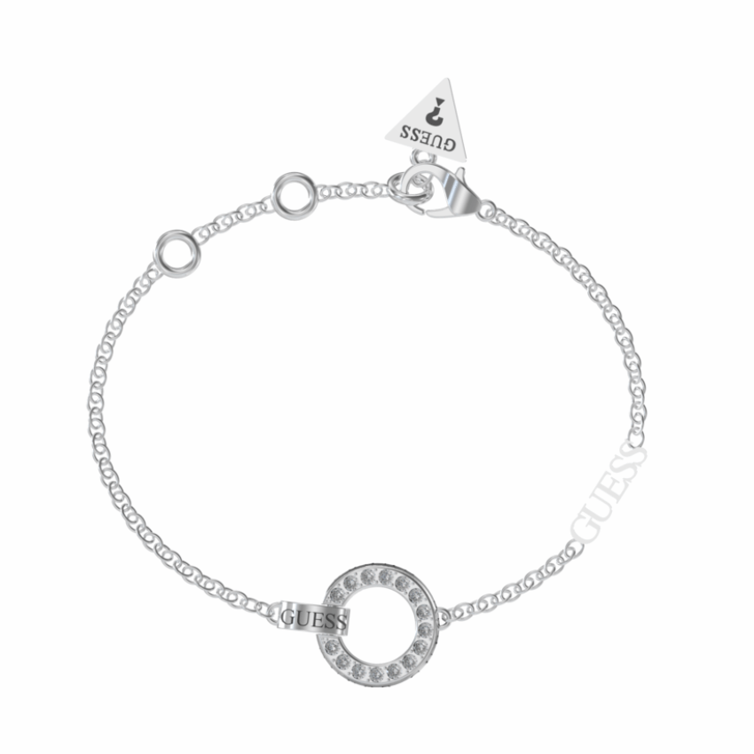 PULSEIRA GUESS CIRCLE LIGHTS AÇO PRATEADO 'JUBB03162JWRHS'