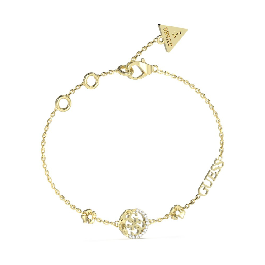 PULSEIRA GUESS '4 LOVE 4G FLOWERS' AÇO DOURADO 'JUBB05039JWYGS'