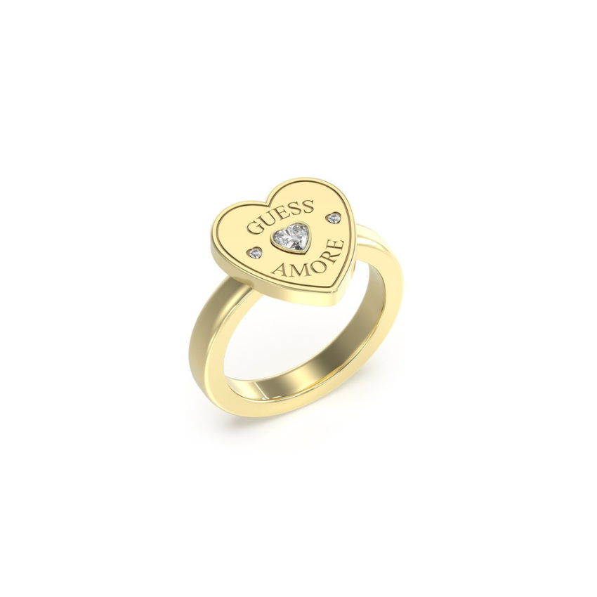 ANEL GUESS 'AMORE HEART' AÇO DOURADO T.12 'JUBR05059JWYG52'